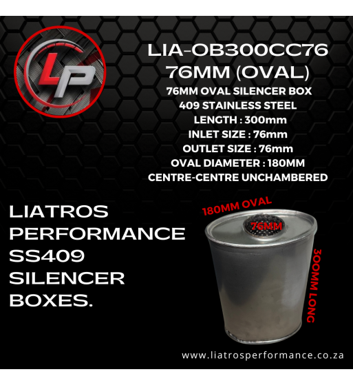 LIA-OB300CC76 SS409 76MM SILENCER (OVAL)