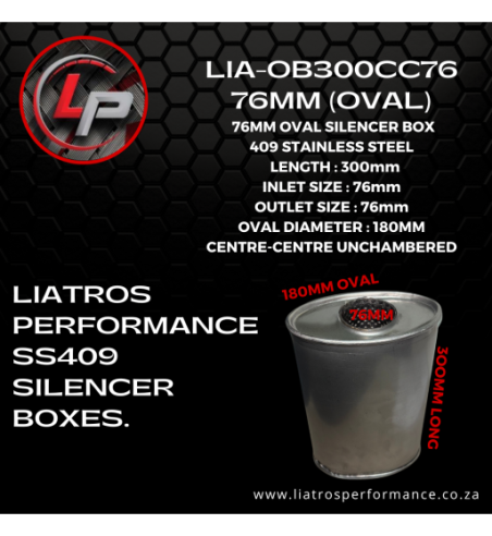 LIA-OB300CC76 SS409 76MM SILENCER (OVAL)
