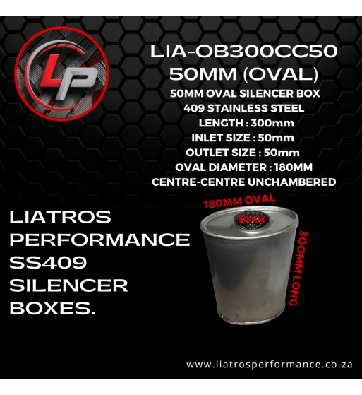 LIA-OB300CC50 SS409 50MM SILENCER BOX (OVAL)