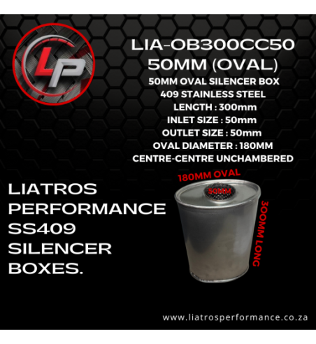 LIA-OB300CC50 SS409 50MM SILENCER BOX (OVAL)