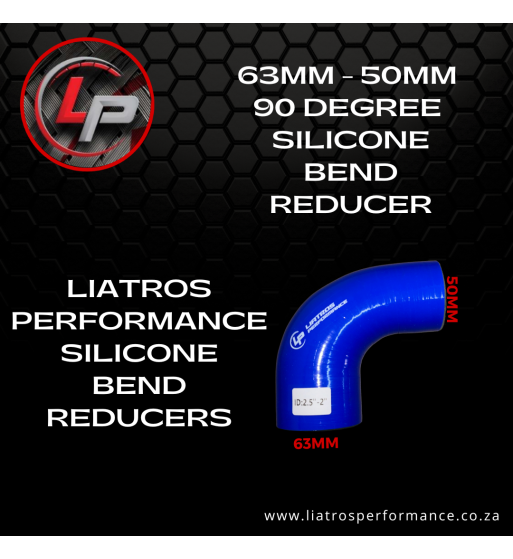 63mm - 50mm 90 Degree Silicone Bend Reducer