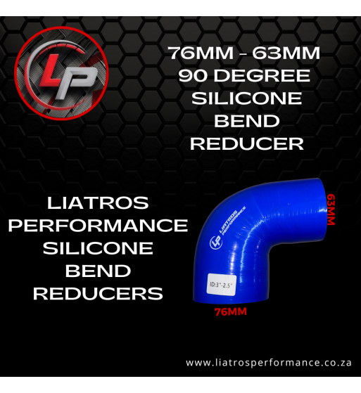 76mm - 63mm 90 Degree Silicone Bend Reducer