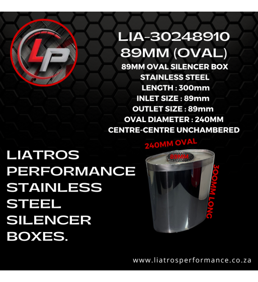LIA-30248910 SS 89MM SILENCER BOX (OVAL)