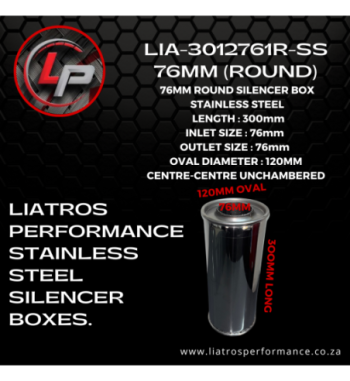 LIA-3012761R SS 76MM SILENCER BOX (ROUND)