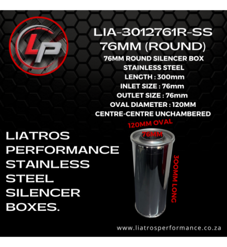 LIA-3012761R SS 76MM SILENCER BOX (ROUND)