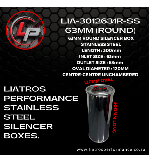 LIA-3012631R SS 63MM SILENCER BOX (ROUND)