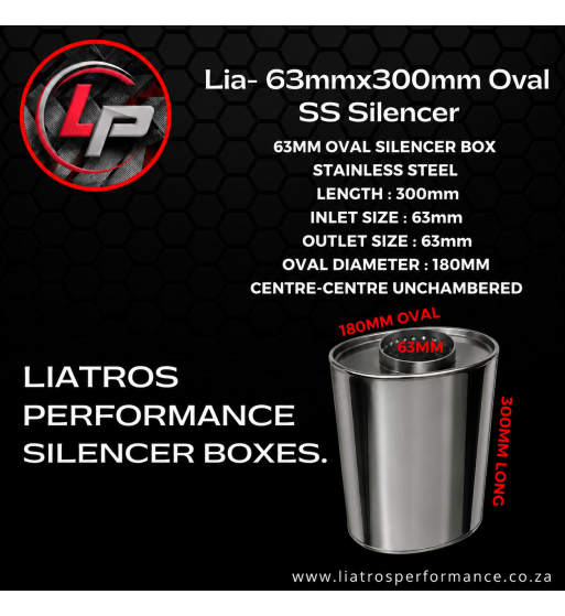 LIA-63MMX300MM OVAL SILENCER BOX