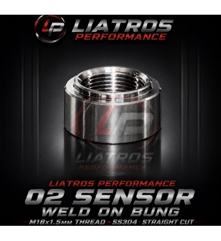 02 SENSOR WELD ON BUNG STRAIGHT CUT SS304 M18X1.5MM THREAD