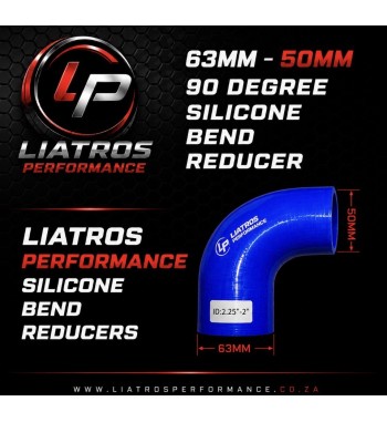 63mm - 50mm 90 Degree Silicone Bend Reducer
