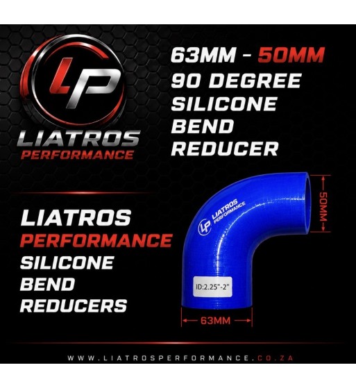 63mm - 50mm 90 Degree Silicone Bend Reducer