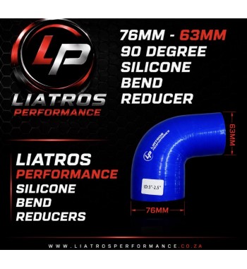 76mm - 63mm 90 Degree Silicone Bend Reducer