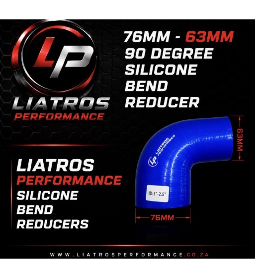 76mm - 63mm 90 Degree Silicone Bend Reducer