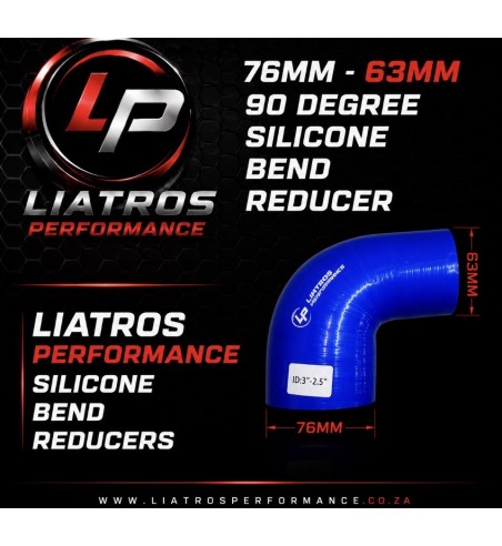 76mm - 63mm 90 Degree Silicone Bend Reducer