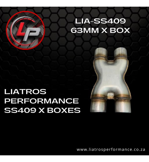 Dual 2.5 Inch - 63MM Car Universal Stainless Steel X Type Exhaust Box